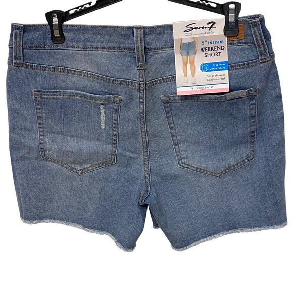 Seven7 Womens 5" Inseam Denim Shorts Fray Hem Comfort Stretch Size 8 NWT - Picture 5 of 8